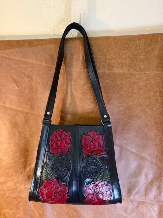 BOLSA DE PIEL ROSAS GRANDE