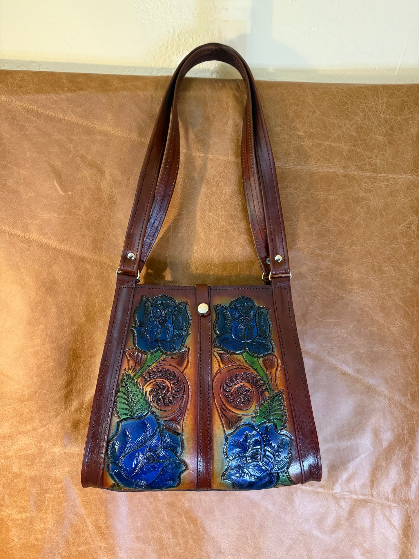 BOLSA DE PIEL ROSAS GRANDE