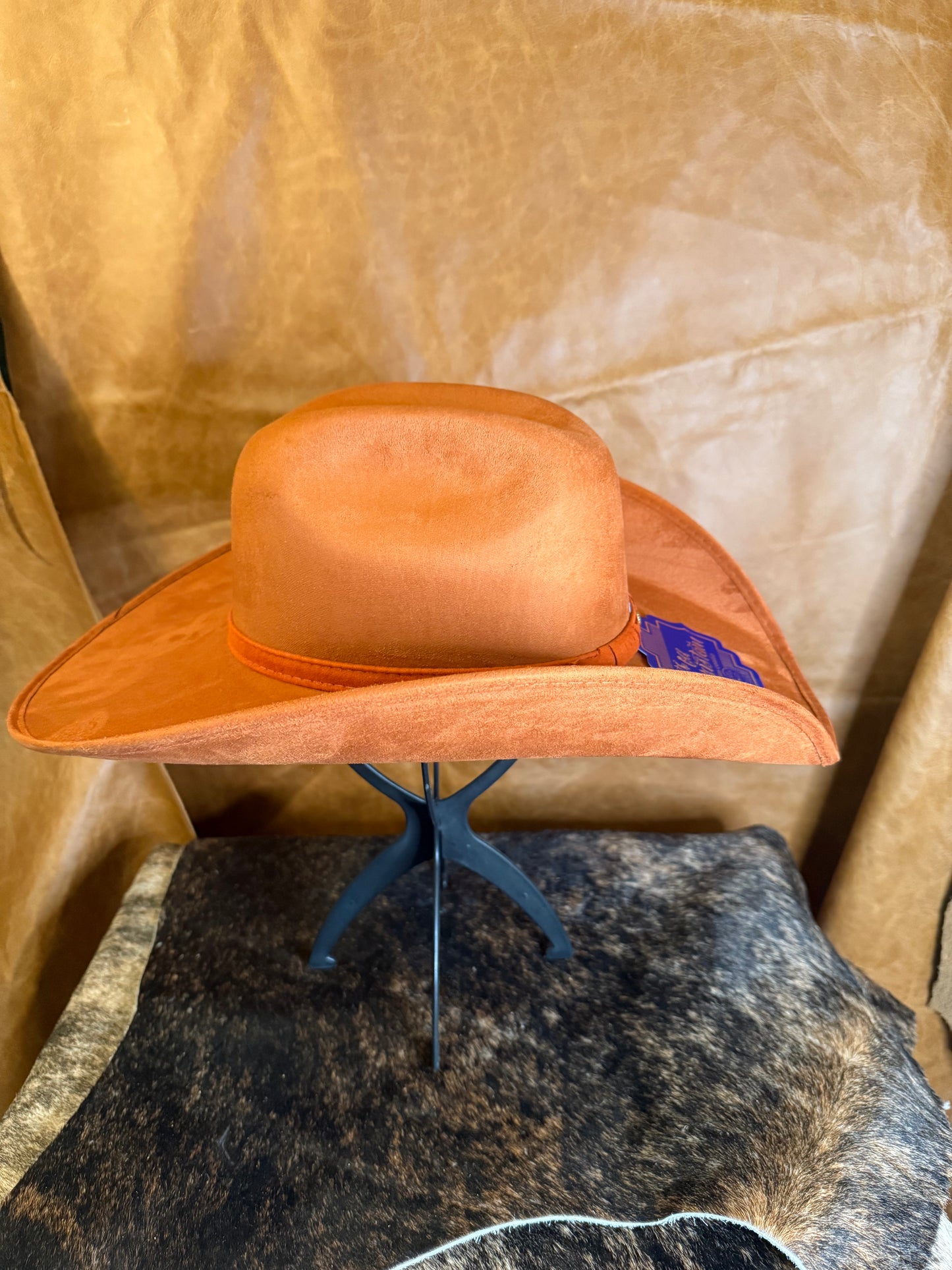 ORANGE SUEDE HAT
