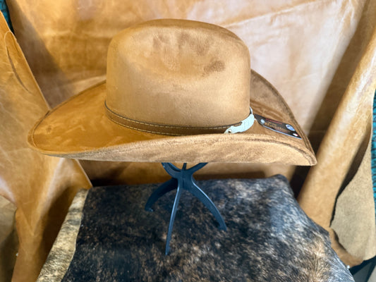 CAMEL  SUEDE  HAT
