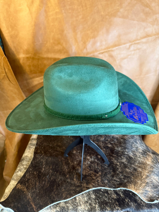 GREEN SUEDE HAT