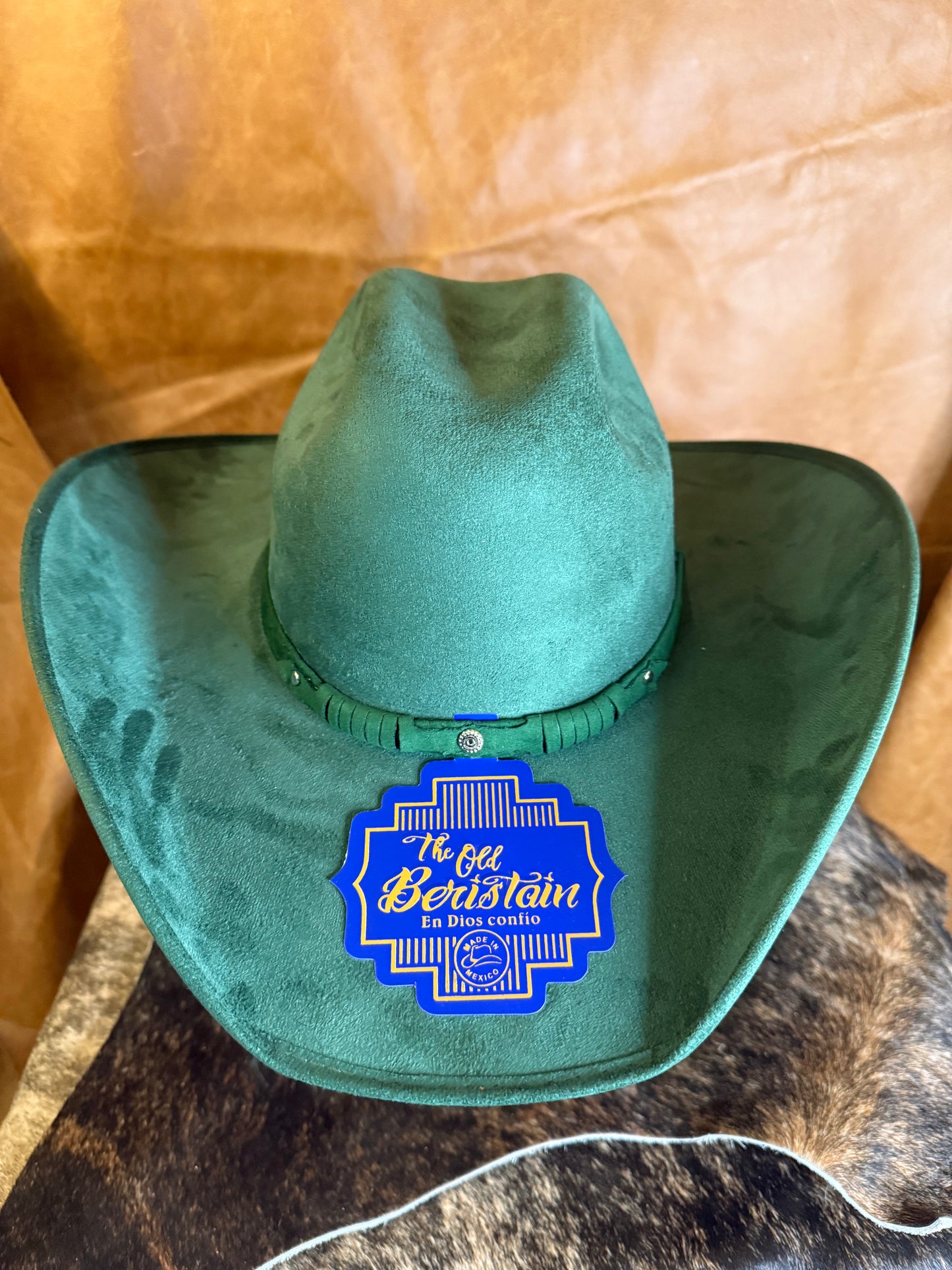 GREEN SUEDE HAT